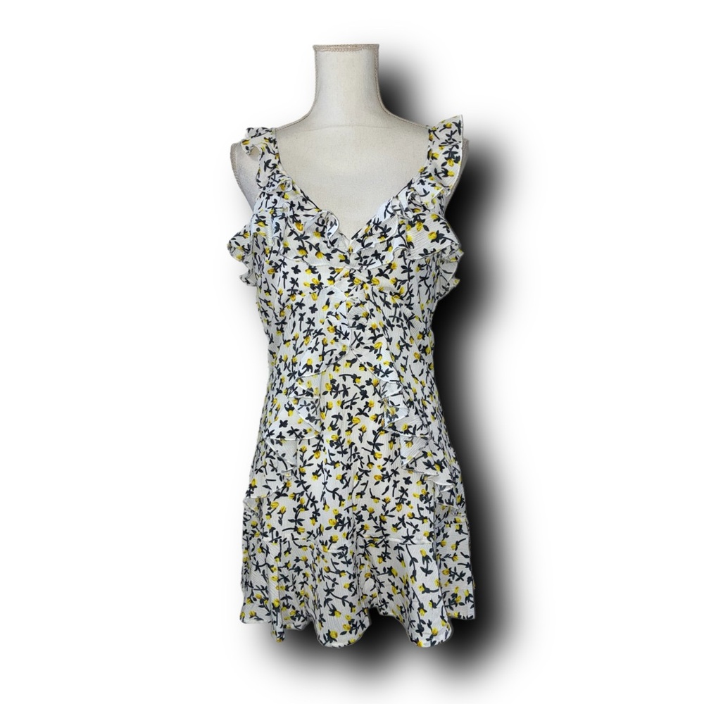 Promesa White Floral Ruffle Mini Dress